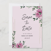 Waterverf lila groen gouden bloemige Bewaar de Dat Kaart (Voorkant)