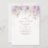Waterverf Lila huwelijksuitnodiging Kaart (Voorkant)