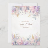 Waterverf Lila huwelijksuitnodiging Kaart (Achterkant)
