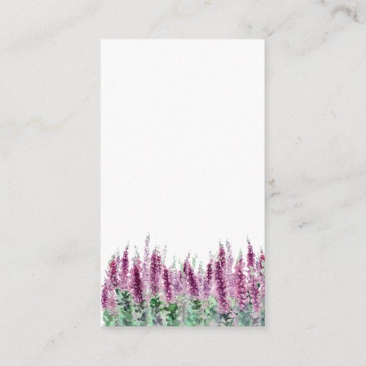 Waterverf lila lavendel BruidsShower Recept Kaart (Achterkant)