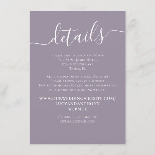 Waterverf Lila lavender Eenvoudige QR-code - Gegev Informatiekaartje (Voorkant)