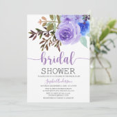  Waterverf Lila Lavender Floral Vrijgezellenfeest Kaart (Staand voorkant)