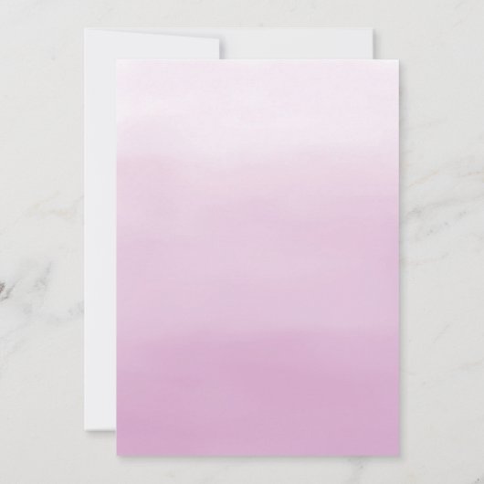 Waterverf Lila Ombre Calligrafie Baby shower Kaart (Achterkant)