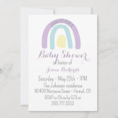 Waterverf lila regenboogBaby shower Kaart (Voorkant)