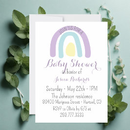 Waterverf lila regenboogBaby shower Kaart