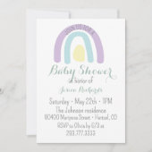 Waterverf lila regenboogregenboog Baby shower Kaart (Voorkant)
