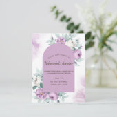 Waterverf Lila Rozen Stippen Kaart (Staand voorkant)