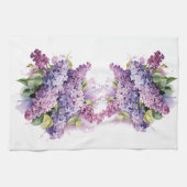 Waterverf Lila Tuin Bloemboeket Bloemen Theedoek (Horizontaal)