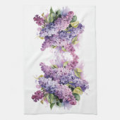 Waterverf Lila Tuin Bloemboeket Bloemen Theedoek (Verticaal)