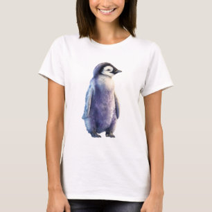 Waterverf Lilac Keizerspinguïn Kuiken Vrouwen T-shirt