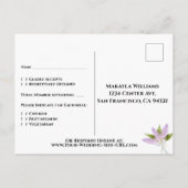 Waterverf Lilacs Boeket Elegant Bruiloft RSVP Briefkaart (Achterkant)