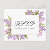 Waterverf Lilacs Boeket Elegant Bruiloft RSVP Briefkaart (Voorkant)