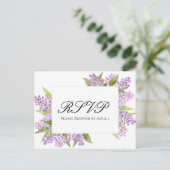 Waterverf Lilacs Boeket Elegant Bruiloft RSVP Briefkaart (Staand voorkant)