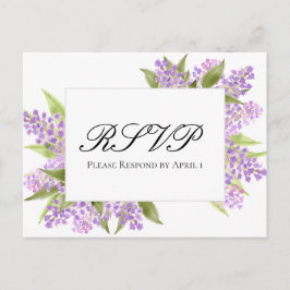 Waterverf Lilacs Boeket Elegant Bruiloft RSVP Briefkaart
