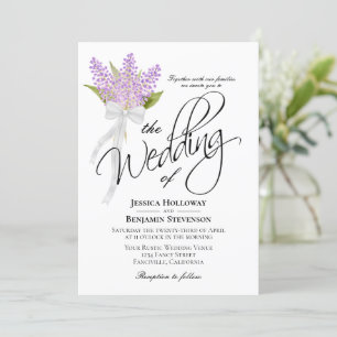 Waterverf Lilacs Boeket Rustieke Boho bruiloft Kaart