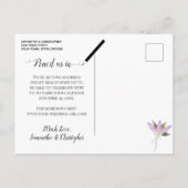 Waterverf Lilacs Boho Bruiloft Save the Date Grey Aankondigingskaart (Achterkant)