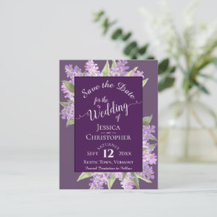 Waterverf Lilacs Bruiloft Save the Date Paarse Aankondigingskaart