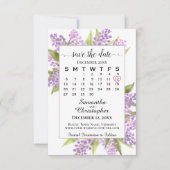 Waterverf Lilacs & Calendar Elegant Boho Wedding Save The Date (Voorkant)