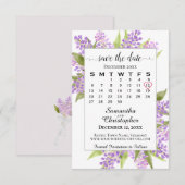 Waterverf Lilacs & Calendar Elegant Boho Wedding Save The Date (Voorkant / Achterkant)