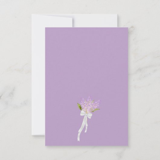 Waterverf Lilacs & Calligraphy Lavender Wedding Save The Date (Achterkant)