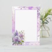Waterverf Lilacs en Hydrangea Bloemenblanco Kaart (Staand voorkant)