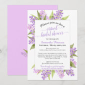 Waterverf Lilacs Floral Virtual Vrijgezellenfeest Kaart (Voorkant / Achterkant)