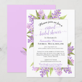 Waterverf Lilacs Floral Virtual Vrijgezellenfeest Kaart
