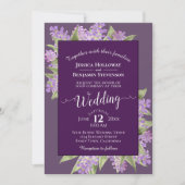 Waterverf Lilacs Plum Paarse Boho bruiloft Kaart (Voorkant)
