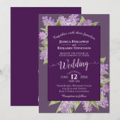 Waterverf Lilacs Plum Paarse Boho bruiloft Kaart (Voorkant / Achterkant)