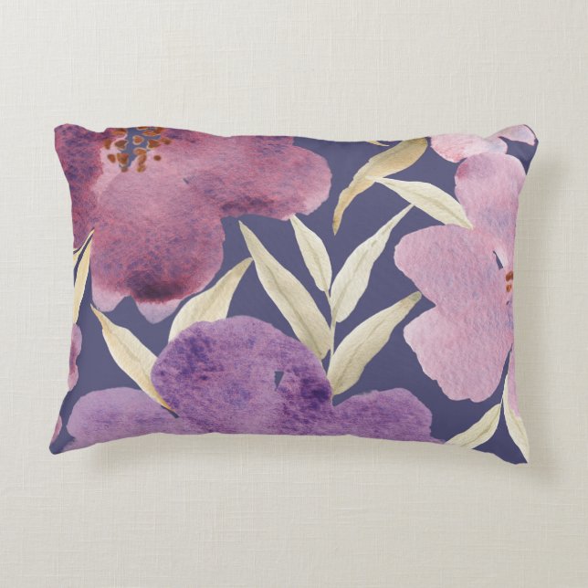 Waterverf Lilas Achtergrond Accent Kussen (Achterkant)
