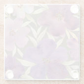 Waterverf Lila's in groene achtergrond Glazen Onderzetter (Achterkant)