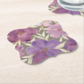 Waterverf Lila's in groene achtergrond Kartonnen Onderzetters (Gekanteld)