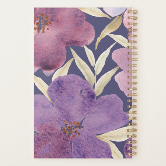Waterverf Lilas in violet Achtergrond Planner (Achterkant)