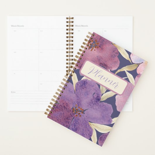 Waterverf Lilas in violet Achtergrond Planner (Display)