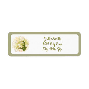 Waterverf Lilies Etiket