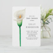 Waterverf Lilly Baby shower Kaart (Staand voorkant)