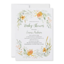 Waterverf Lily Baby shower Invitation