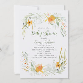 Waterverf Lily Baby shower Invitation Kaart