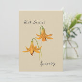  Waterverf Lily Botanische Sympathie Kaart (Staand voorkant)