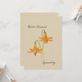  Waterverf Lily Botanische Sympathie Kaart (Voorkant / Achterkant in situ)