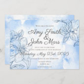 Waterverf Lily is blauw Kaart (Voorkant / Achterkant)