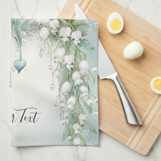 Waterverf Lily of the Valley Keukenhanddoeken (Quarter Fold)