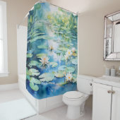 Waterverf Lily Pond Serenity Douchegordijn (In situ)