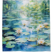 Waterverf Lily Pond Serenity Douchegordijn (Voorkant)