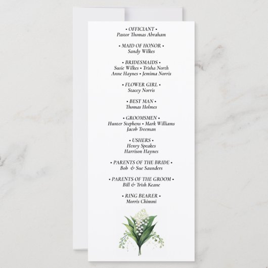 Waterverf Lily van de vallei bruids bruiloft (Achterkant)