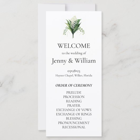 Waterverf Lily van de vallei bruids bruiloft (Voorkant)