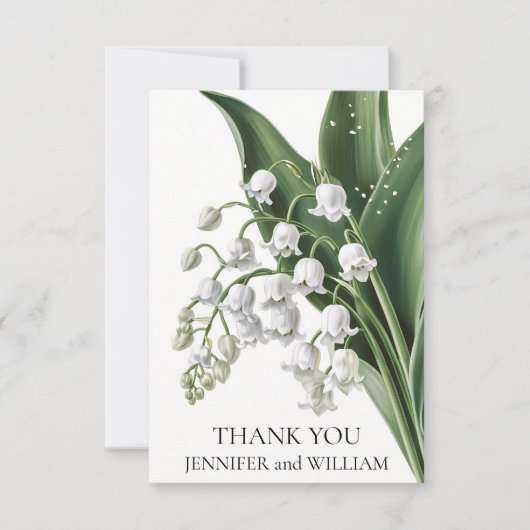 Waterverf Lily van de vallei bruids bruiloft Bedankkaart (Voorkant)