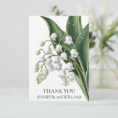 Waterverf Lily van de vallei bruids bruiloft Bedankkaart (Staand voorkant)