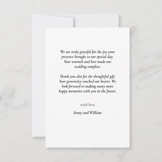 Waterverf Lily van de vallei bruids bruiloft Bedankkaart (Achterkant)