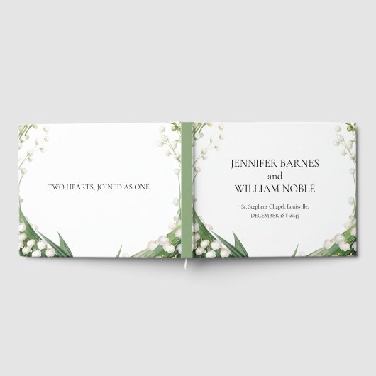 Waterverf Lily van de vallei bruids bruiloft Gastenboek (Volledig)